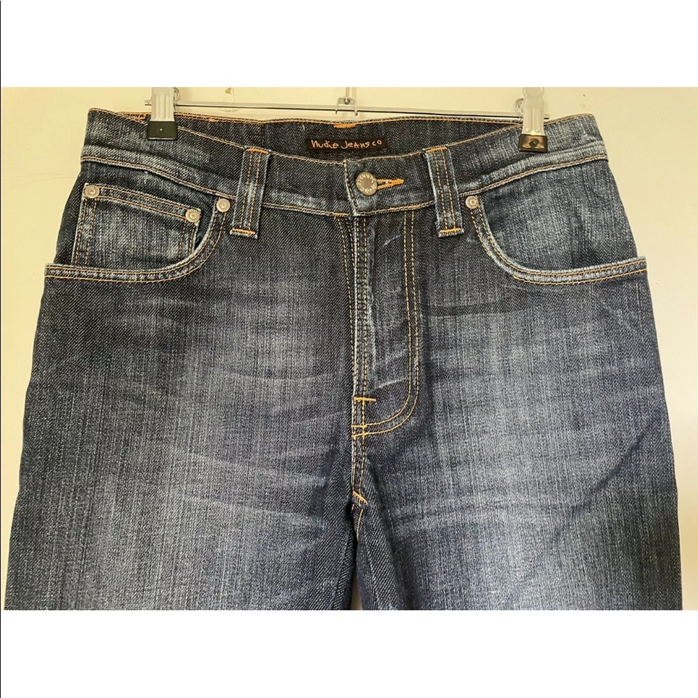 Nudie Jeans Co Slim Jim Mens Jeans Size W30 L32 Straight Blue Denim Cold Denim - Picture 3 of 11